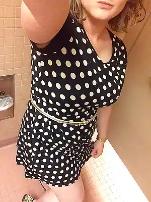 Few more pics from yesterday Showing off a  in a bathroom stall