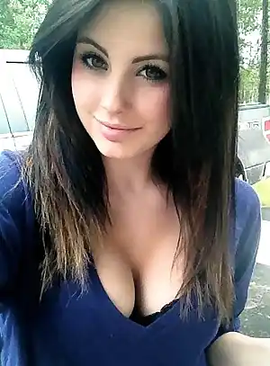 Pretty face and cleavage